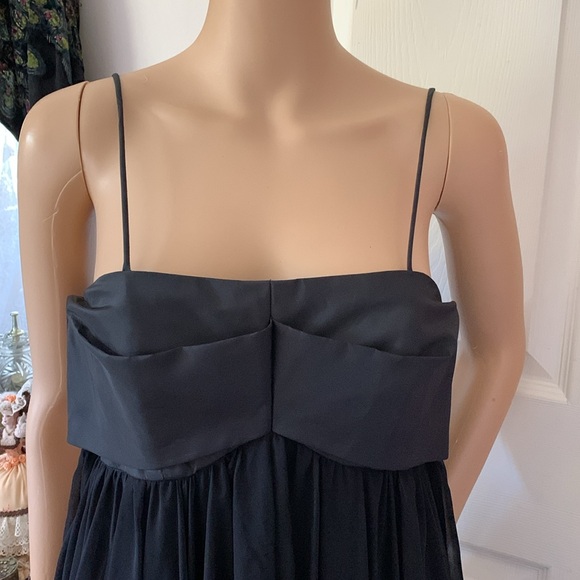 Vtg 60's black sheer chiffon full circle babydoll swing dress XS S - Picture 7 of 15